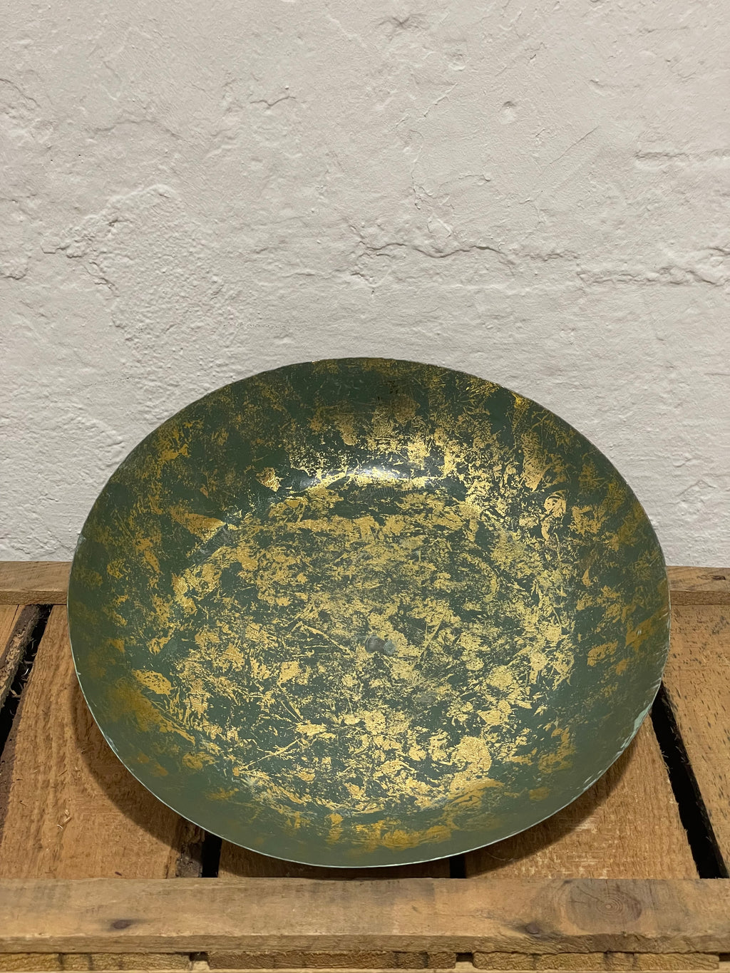 Metallteller gold-grün