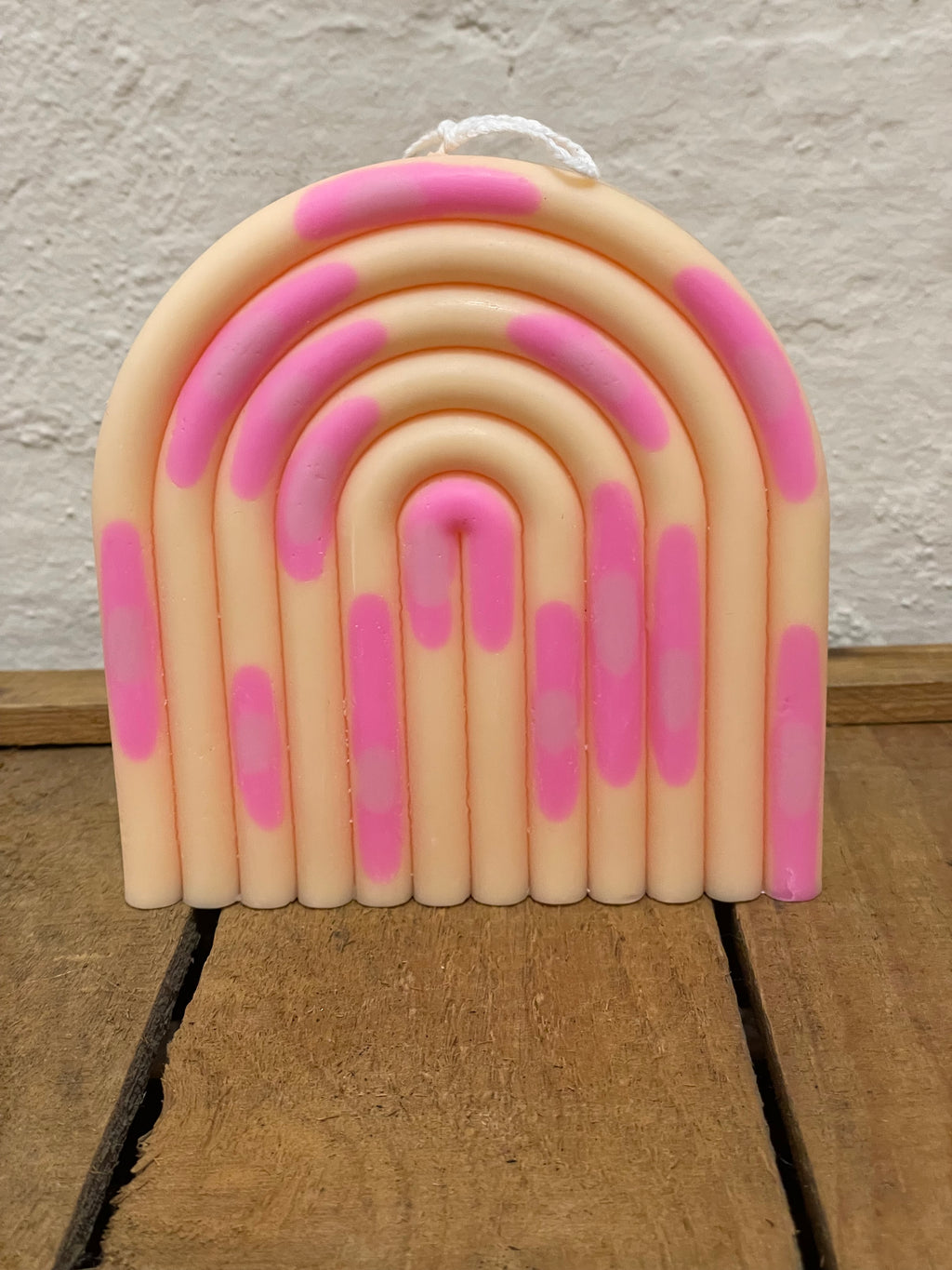 Kerze "rainbow" cream-pink