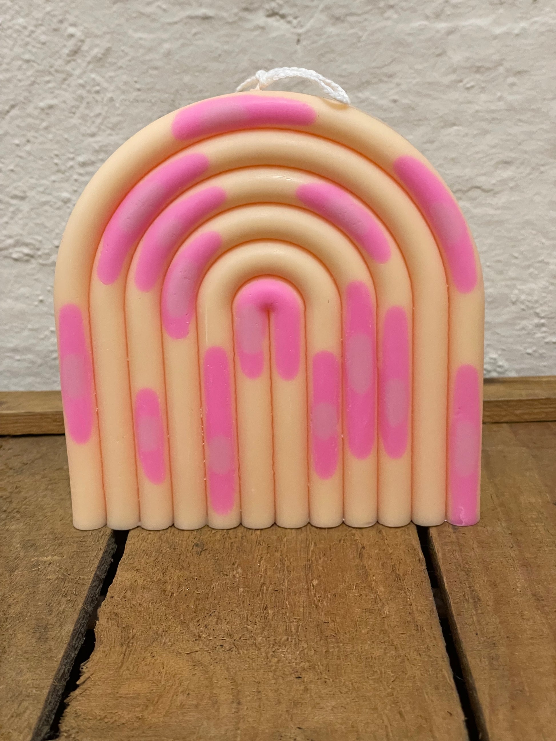 Kerze "rainbow" cream-pink