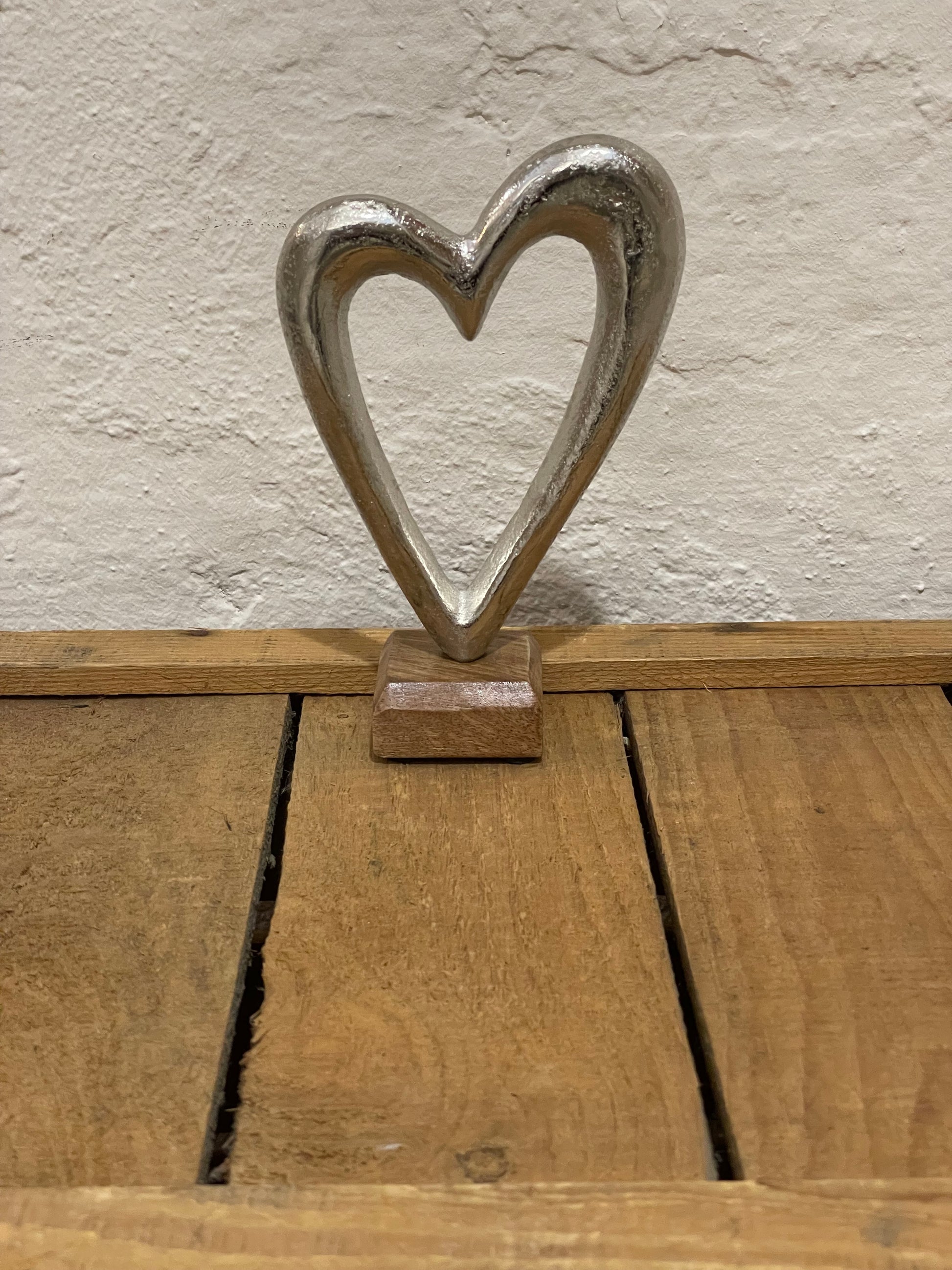 Metall-Herz Silber "one love"