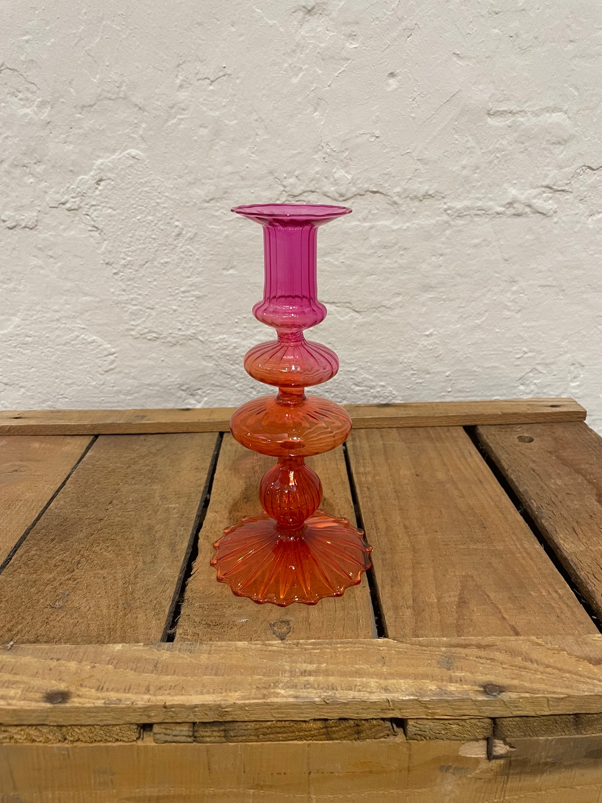 Kerzenständer orange-pink