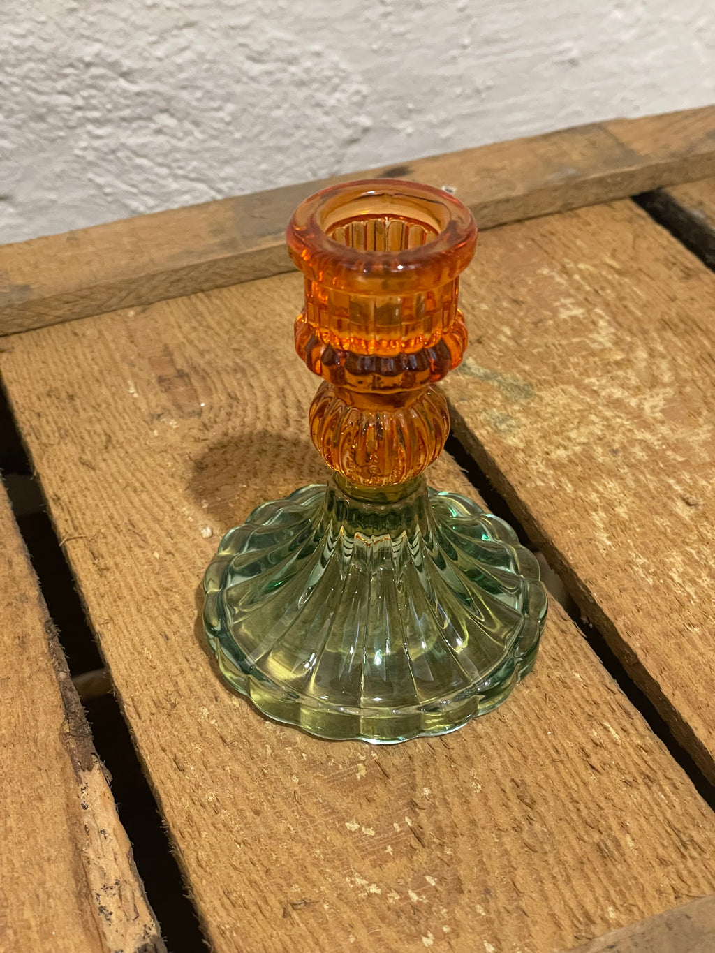 Kerzenständer orange-grün