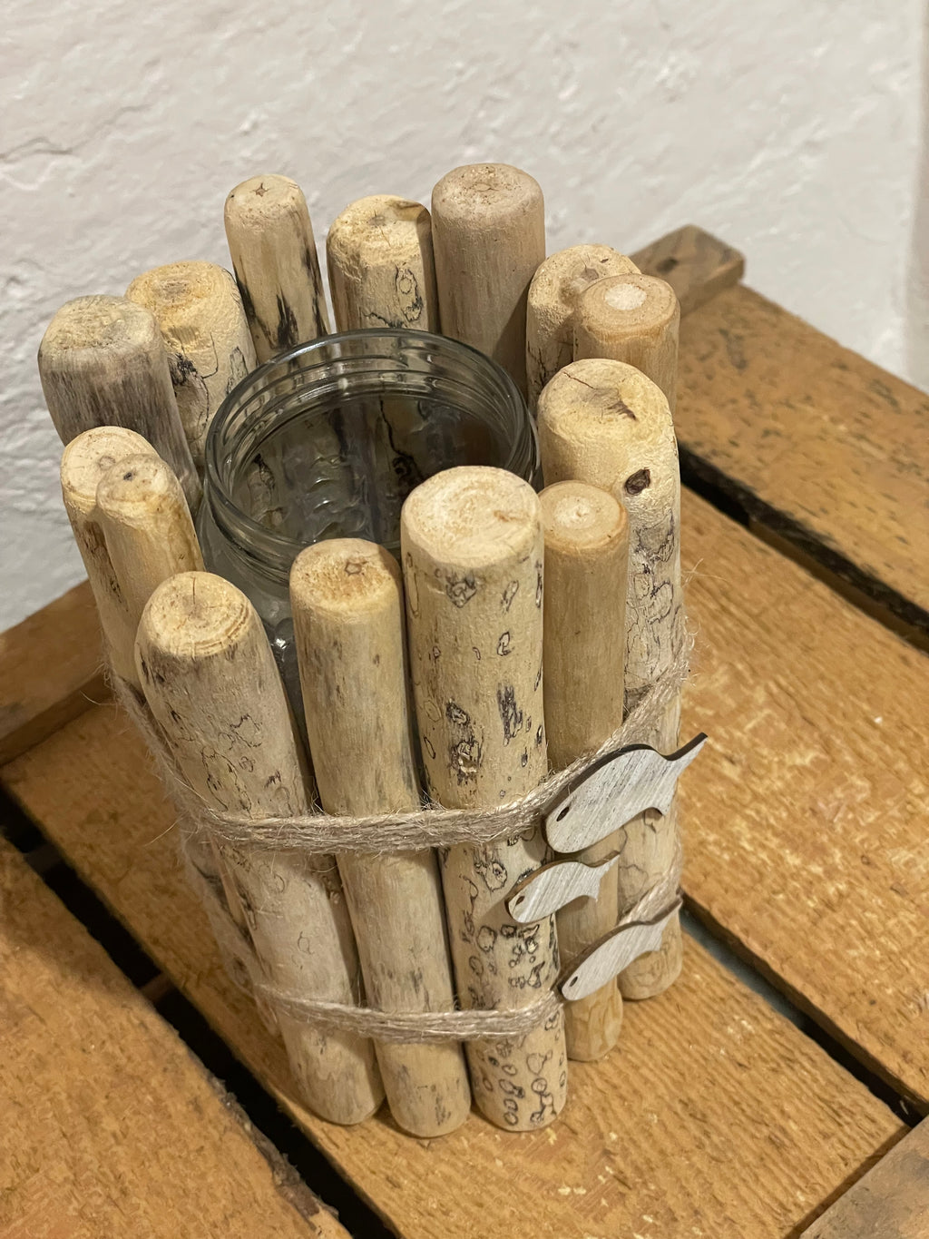 Handgemachte Treibholzvase "maritim"